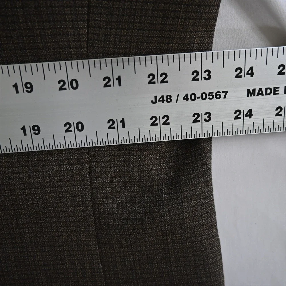Jos A Bank 46L Brown Check‎ 100% Wool Mens Blazer Suit Jacket Sport Coat